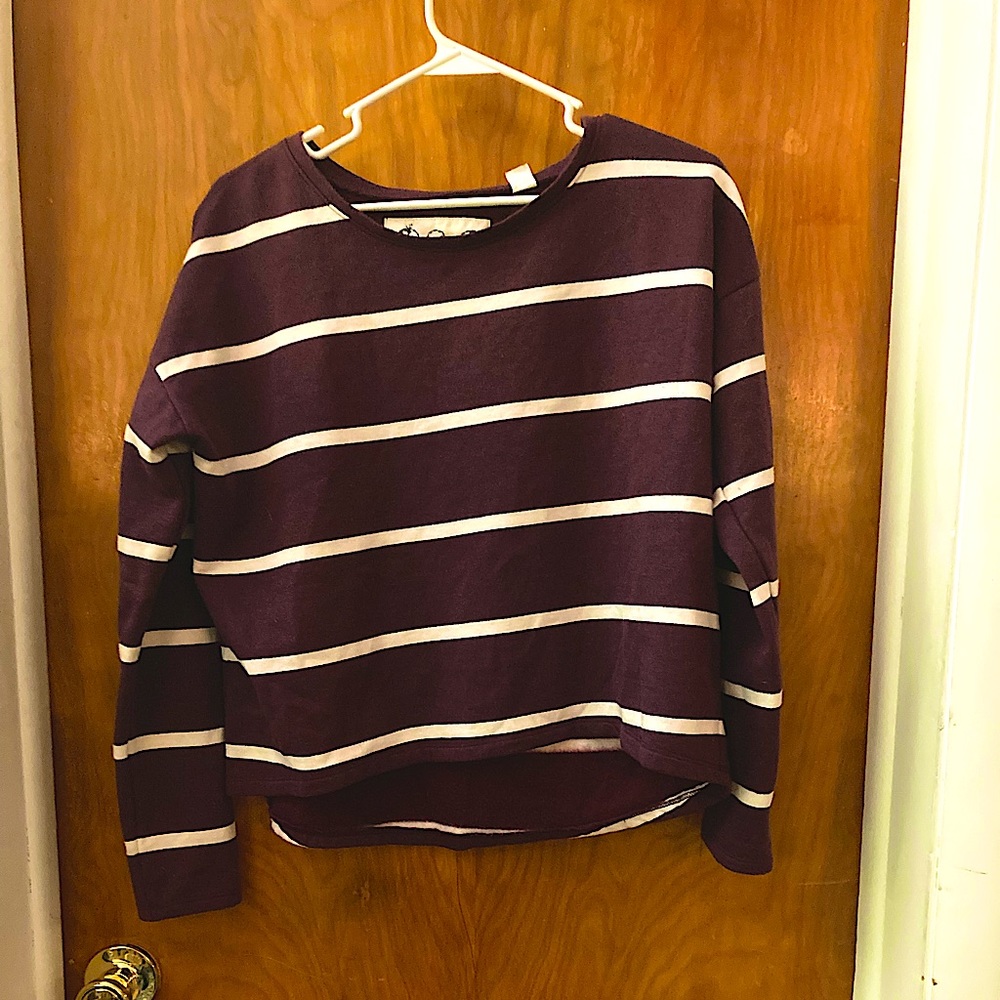 Maroon and cream colored sweatshirt from anthro sz xs